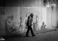 mike wheelton black and white, colour street photography Queen Street Auckland city
